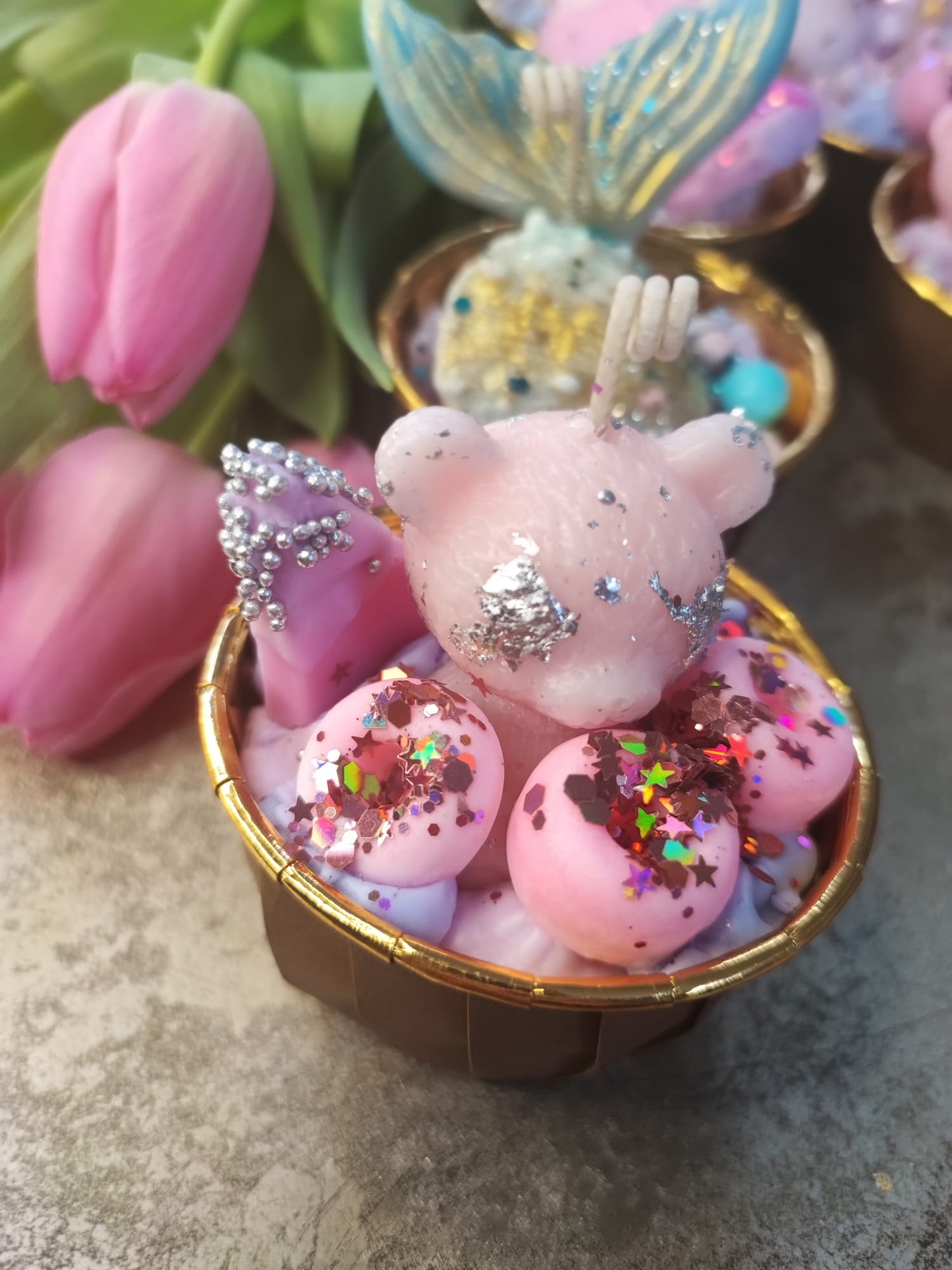 Bougie cupcake Ourson
