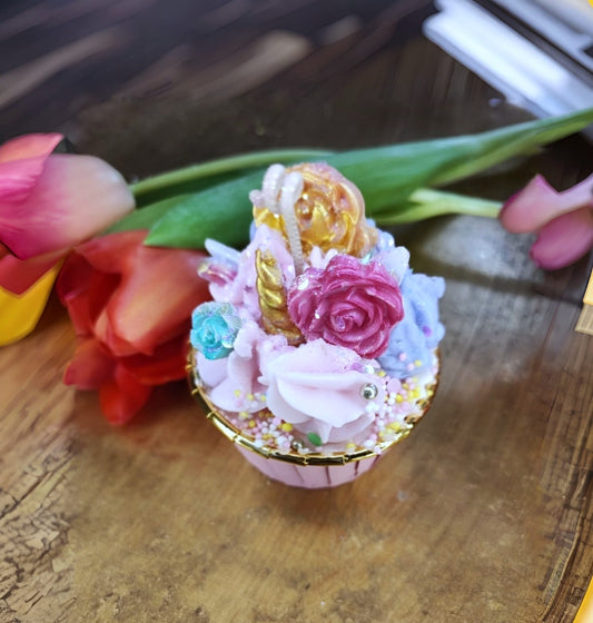 Bougie cupcake Licorne